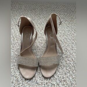 Sugar Beige Heels with Sparkling Strap